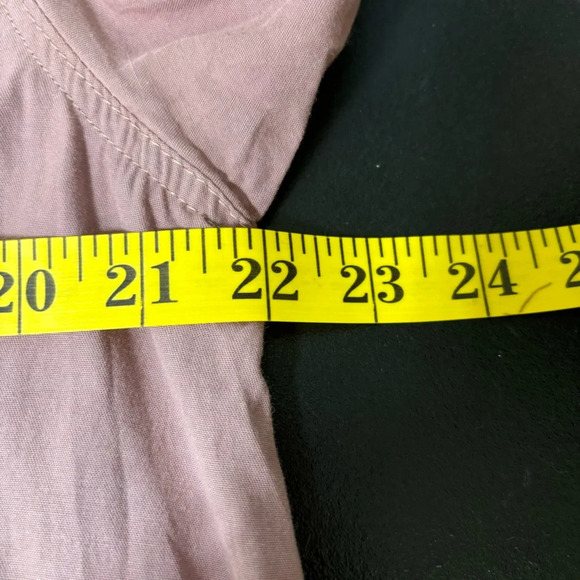 Angie Shirt Women Small Dusty Rose Pink Embroidered Checker Buttons Boho Coastal - Picture 3 of 12